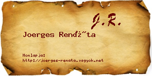 Joerges Renáta névjegykártya